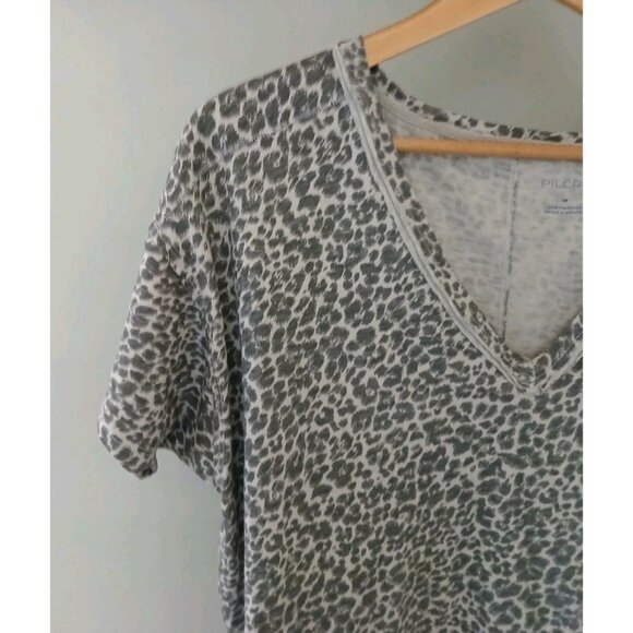 Pilcro Anthropologie The Jordyn Cotton Slub V Neck T Shirt Size Medium Brown - Picture 3 of 11